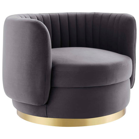 Embrace Tufted Performance Velvet Performance Velvet Swivel Chair by M —  Lexmod