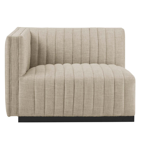 Conjure Channel Tufted Upholstered Fabric Left-Arm Chair — Lexmod