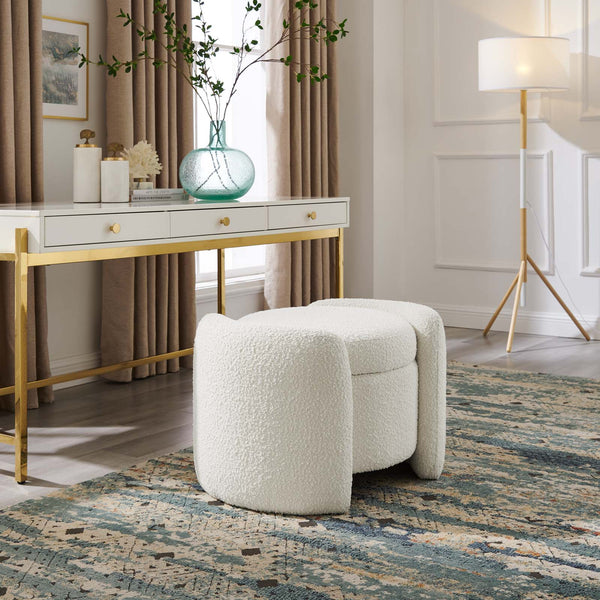 Nebula Boucle Upholstered Upholstered Ottoman by Modway