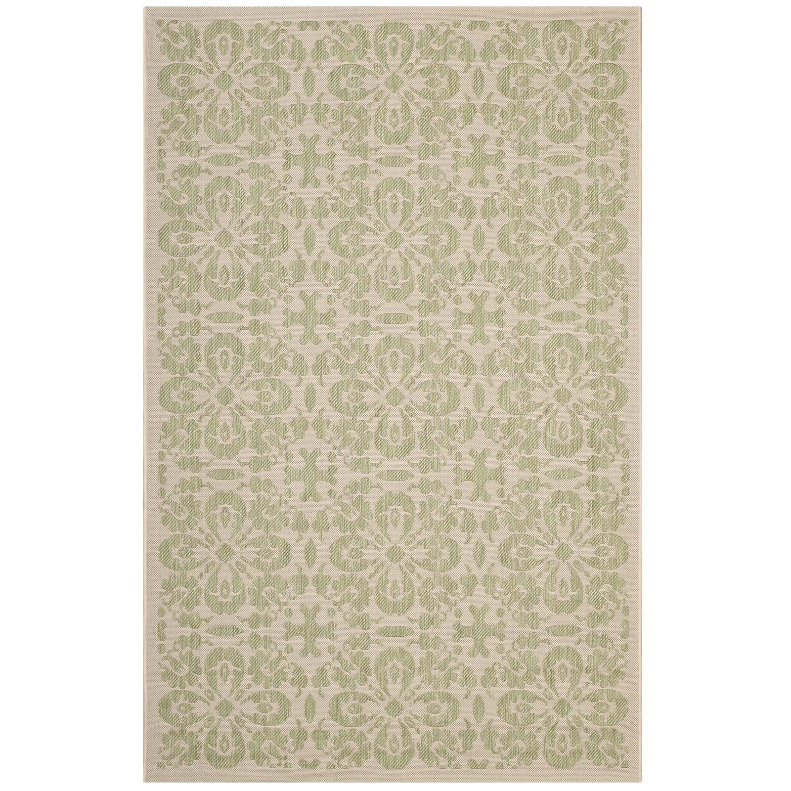 Light Green and Beige / 5x8
